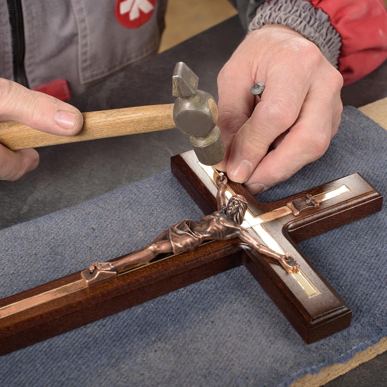 Stylish 12-Inch Handmade Crucifix with Wooden Rosary - Ideal Gift for Baptisms