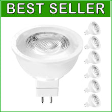 Load image into Gallery viewer, Energy Efficient 6.5W MR16 LED Spotlight Bulbs, 500 Lumens, Bright White 6-Pack