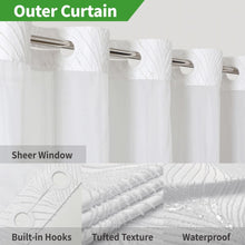 Load image into Gallery viewer, Stylish Bohemian Tufted Shower Curtain with See-Through Top - Waterproof Fabric
