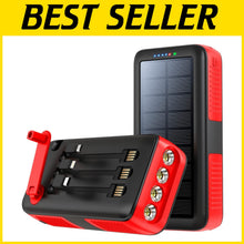 Load image into Gallery viewer, Portable Solar Charger Power Bank with 4 LED Flashlight &amp; Fast Charging Capacity