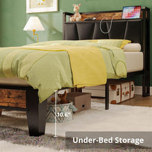 Load image into Gallery viewer, Sturdy Twin XL Bed Frame - Storage Headboard with USB Outlets for Modern Living