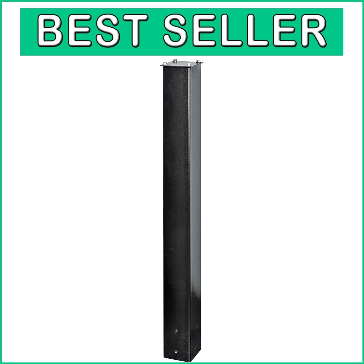 43-Inch Heavy-Duty Black In-Ground Mailbox Post with Installation Hardware