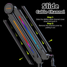 Load image into Gallery viewer, Stainless Steel RGB Adjustable Mic Boom Arm for Professional Streaming Setups