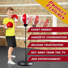 Load image into Gallery viewer, Adjustable Kids Boxing Set with Gloves &amp; Punching Ball - Fitness Fun Ages 3-10