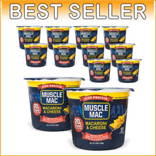 Load image into Gallery viewer, Quick Prep Real Cheese Mac &amp; Cheese - 12 Microwaveable Cups with 20g Protein
