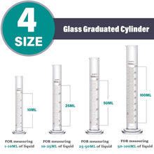Load image into Gallery viewer, Multi-Size Borosilicate Glass Beaker &amp; Measuring Cylinder Set for Experiments