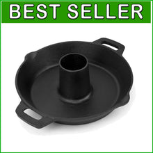 Load image into Gallery viewer, Universal Cast Iron Vertical Chicken Roaster with Roasting Pan – 11' Diameter
