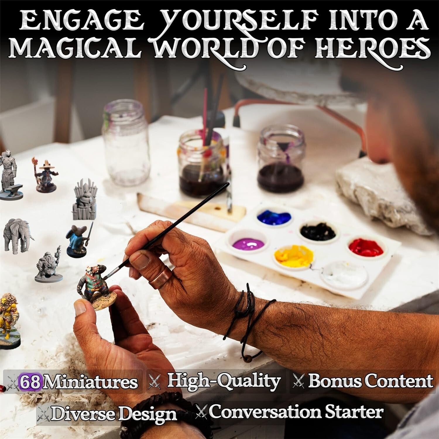 Dungeons & Dragons Miniatures Collection: 68 Paintable Figures & 200+ Page Guide