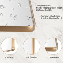 Load image into Gallery viewer, Stylish 20”x30” Gold Frame Wall Mirror - Ideal for Bathroom or Living Spaces