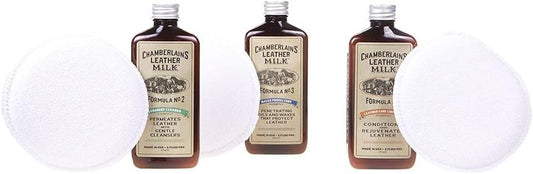 Leather Milk Three-Formula Care Kit with Natural Ingredients - 2 Sizes Available
