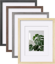 Load image into Gallery viewer, Mixed Color Solid Wood 11x14 Frames Set for Tabletop or Wall Display - 4 Pack