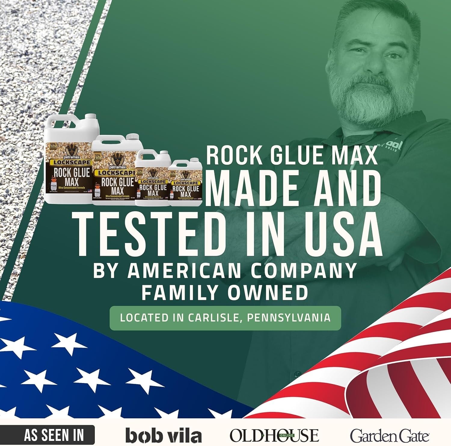 2.5 Gallon Weather-Resistant Rock Glue for Secure Landscaping & Easy Application