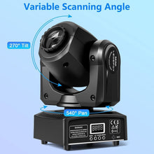 Load image into Gallery viewer, Compact DMX 512 Moving Head Spotlights - 8 Gobos &amp; Sound Activated Fun