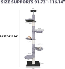 Load image into Gallery viewer, Durable Adjustable Cat Climbing Tree With Hammock - Ideal For Energetic Kittens