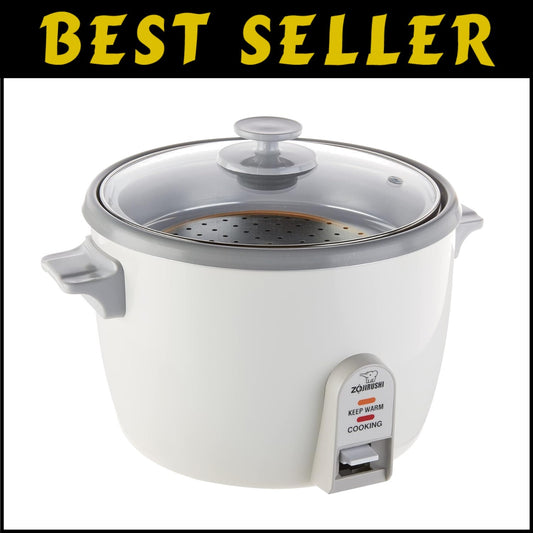 Effortless 10-Cup Rice Cooker with Stainless Steel Lid and One-Switch Control