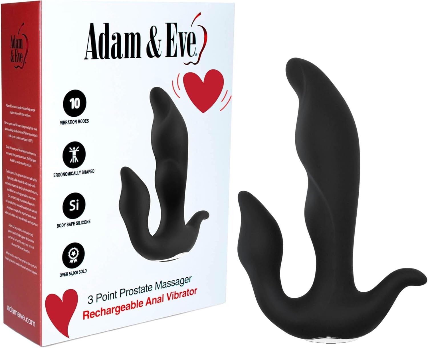 Flexible 3-Point Prostate Massager - Powerful Vibrations & Body-Safe Silicone