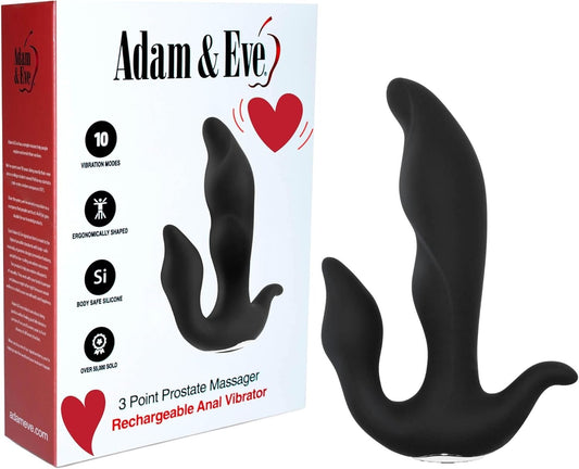 Flexible 3-Point Prostate Massager - Powerful Vibrations & Body-Safe Silicone