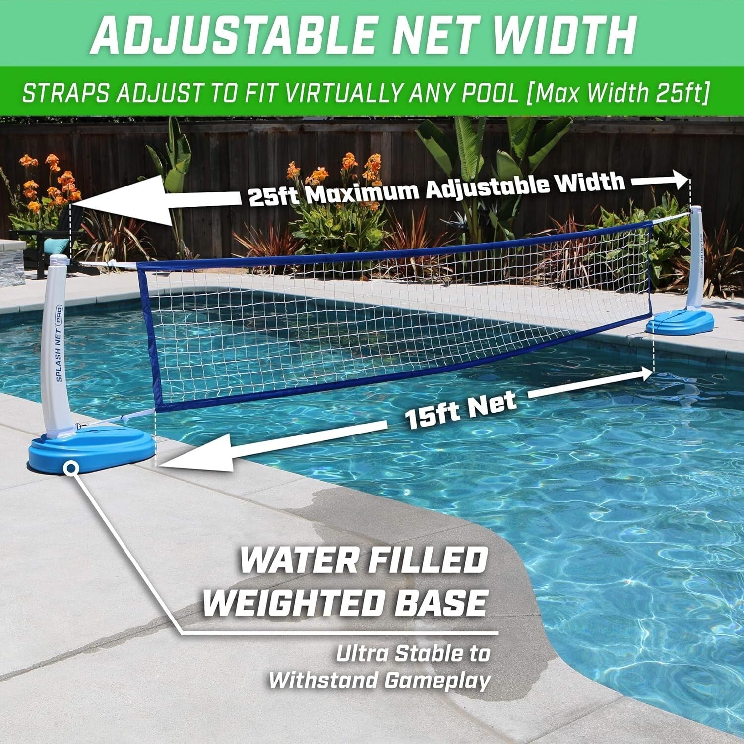 Fast Setup Splash Net PRO Pool Volleyball Net with Pump & Water Volleyballs