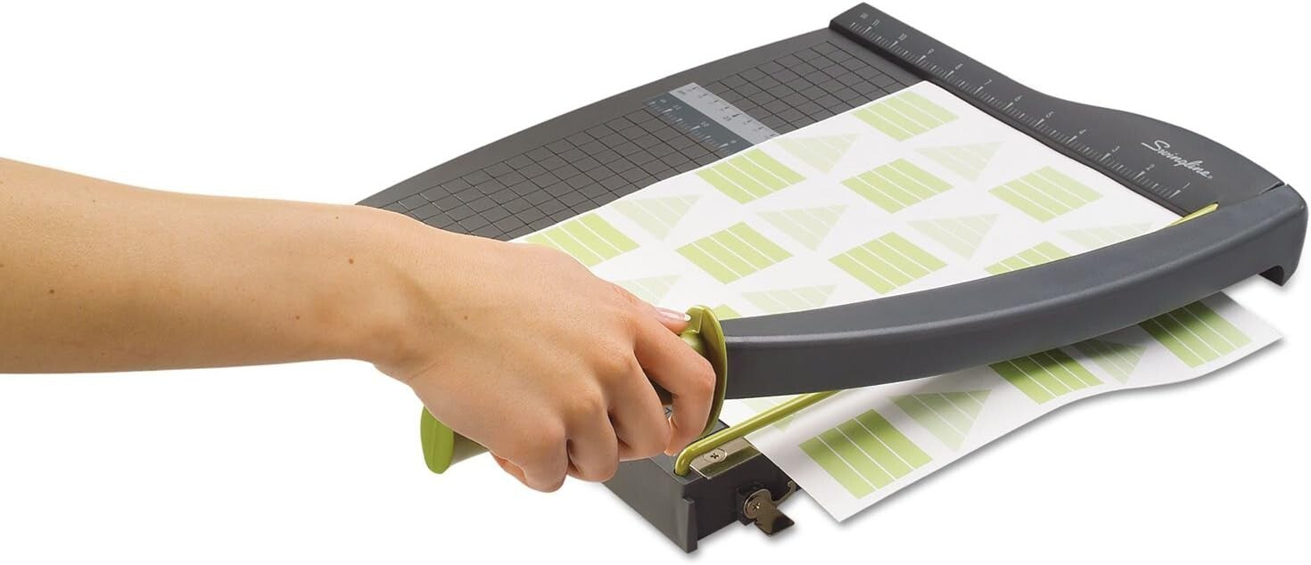 Guillotine Trimmer - 12" Cutting Length for 10 Sheets - Ideal for Home & Office