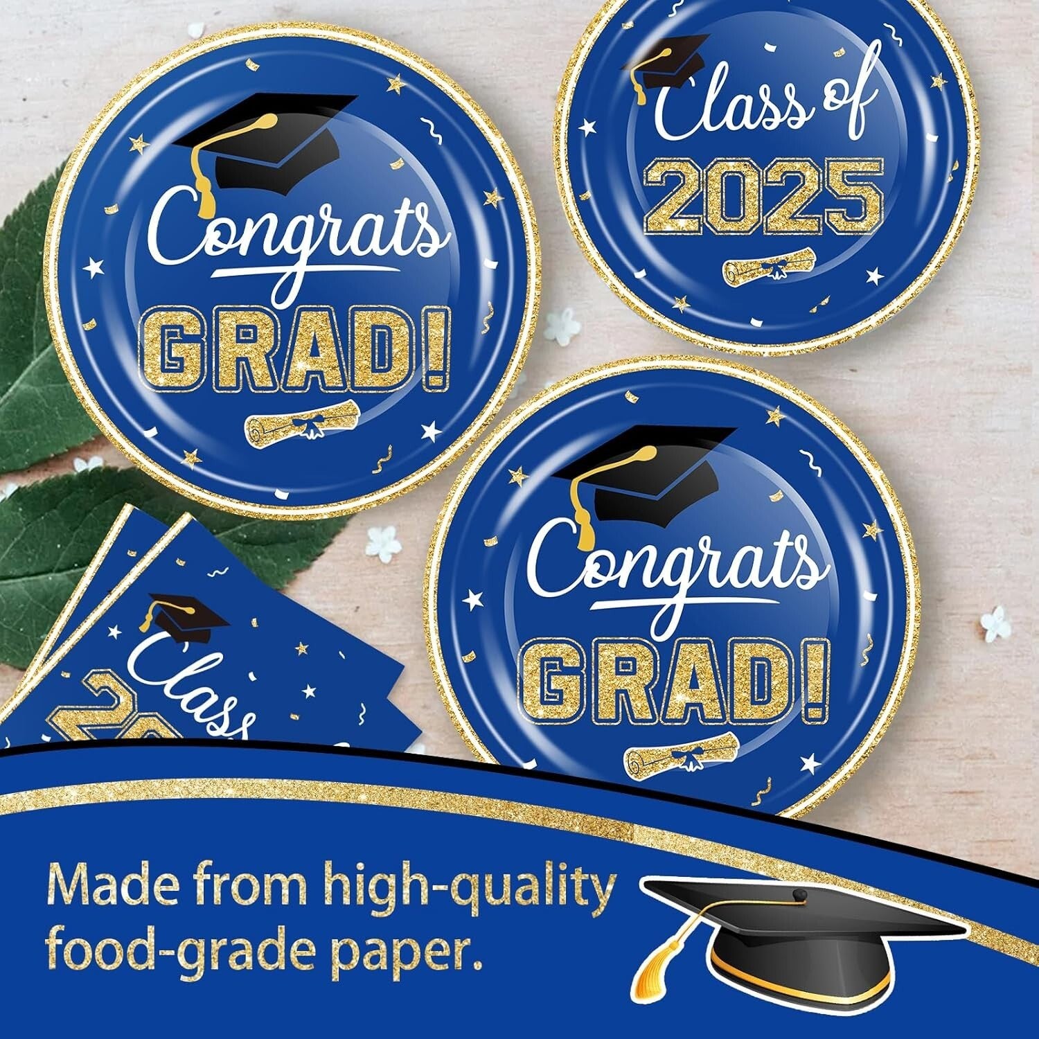 320 Pcs Disposable Graduation Dinner Plates & Napkins - Ideal for Class of 2025