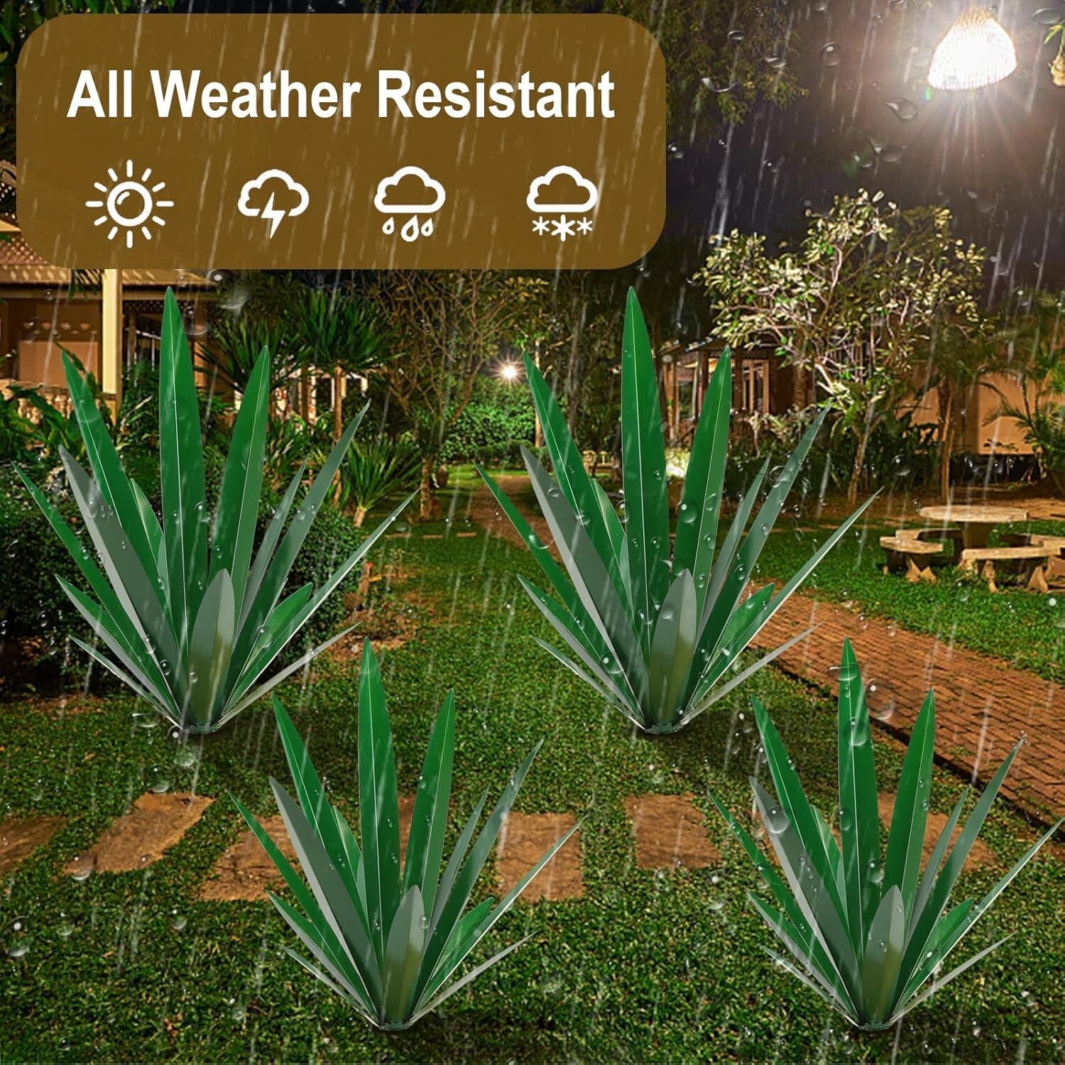 Durable Metal Agave Plant - Perfect Outdoor Decoration for Year-Round Beauty