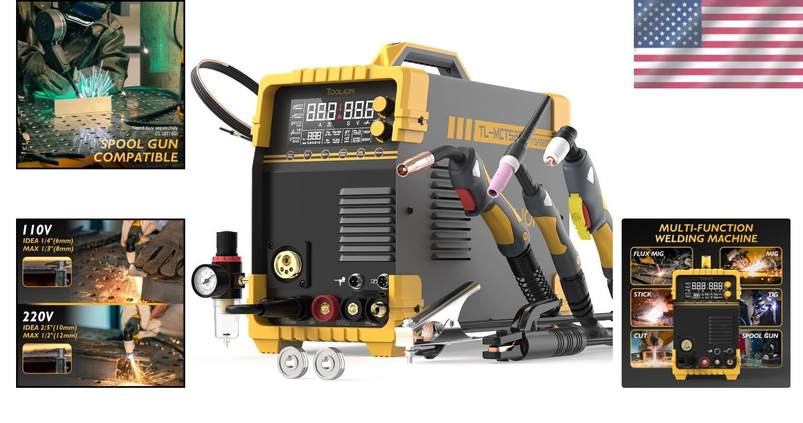 Versatile 5 in 1 Welding Machine with Spool Gun - Ideal for Aluminum Work