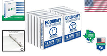 Load image into Gallery viewer, 12-Pack 1-Inch 3 Ring Binders with Clear Pockets - Ideal for Home/Office Use