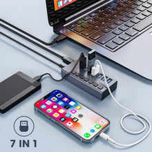 Load image into Gallery viewer, Compact USB 3.0 Hub with 7 Ports &amp; On/Off Switches for Secure Connectivity