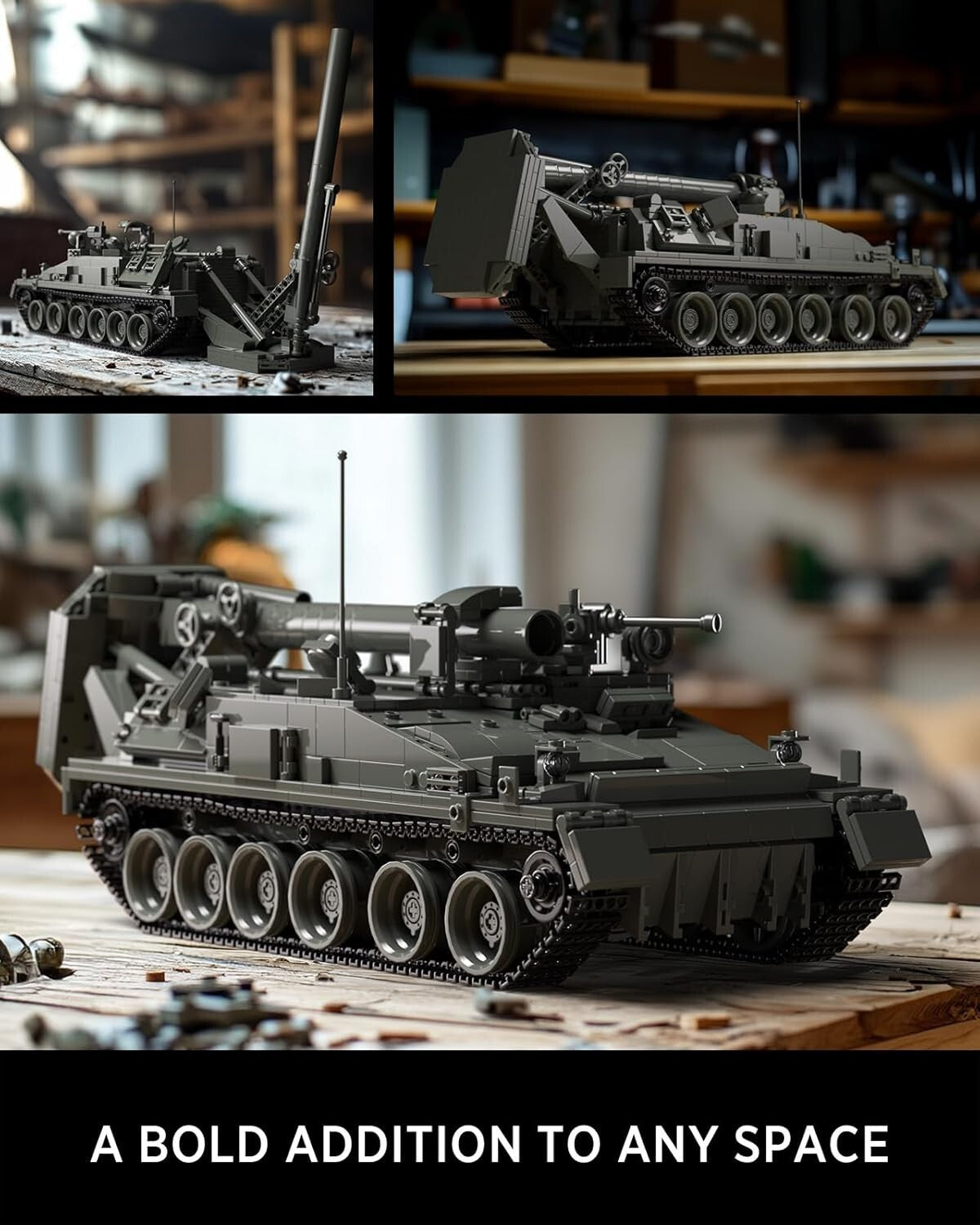 Detailed Self-Propelled 2S4 Tank Model – 1,438 PCS for Home or Office Decor
