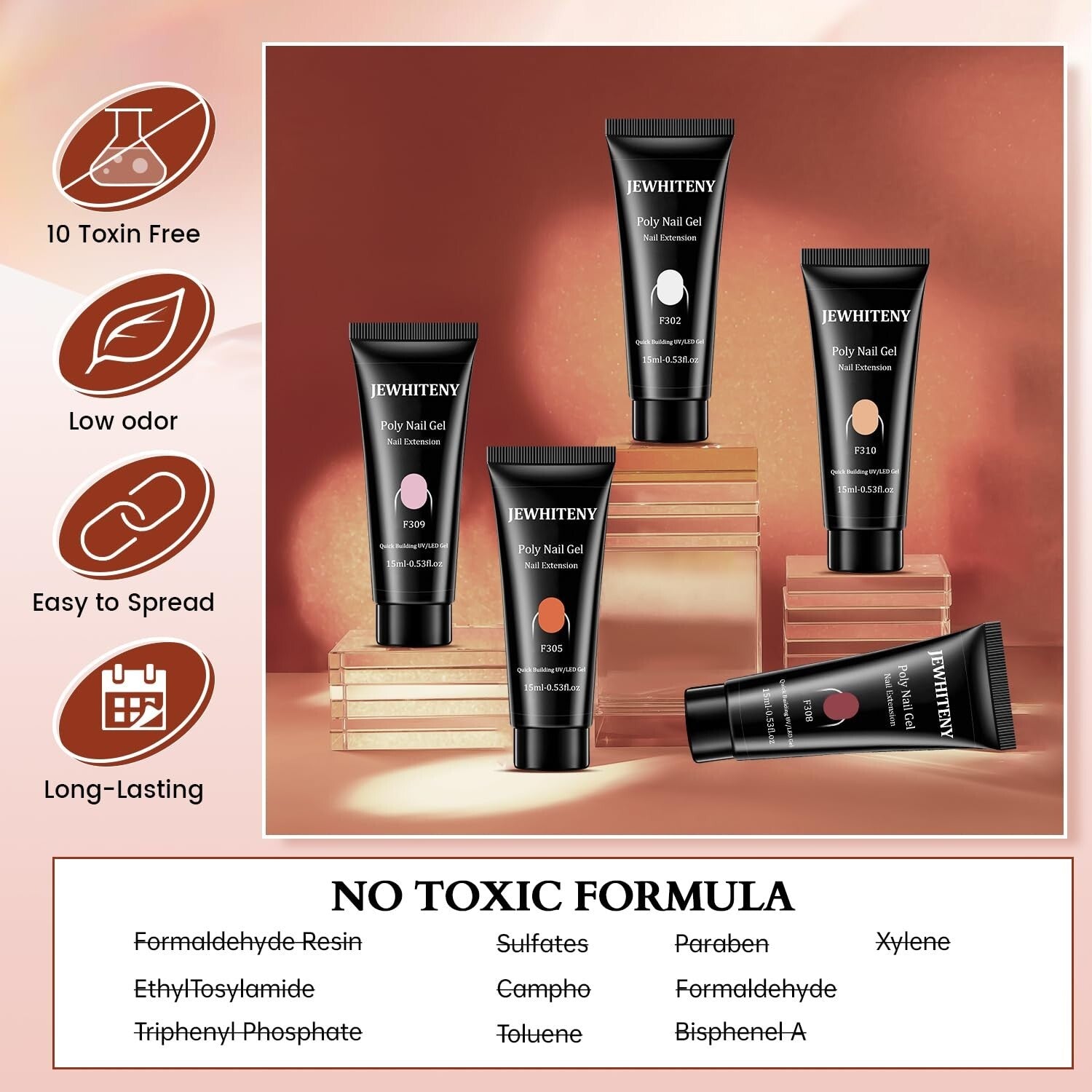 14-Piece Polygel Nail Extension Kit with 48W Lamp & Drill - Ultimate Starter Set