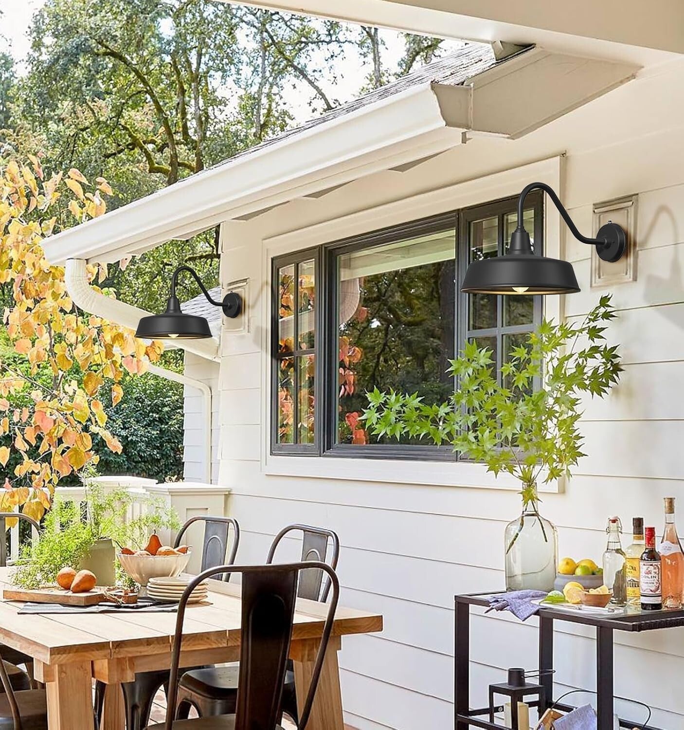 Durable 15" Waterproof Gooseneck Barn Light with Remote and Touch Control