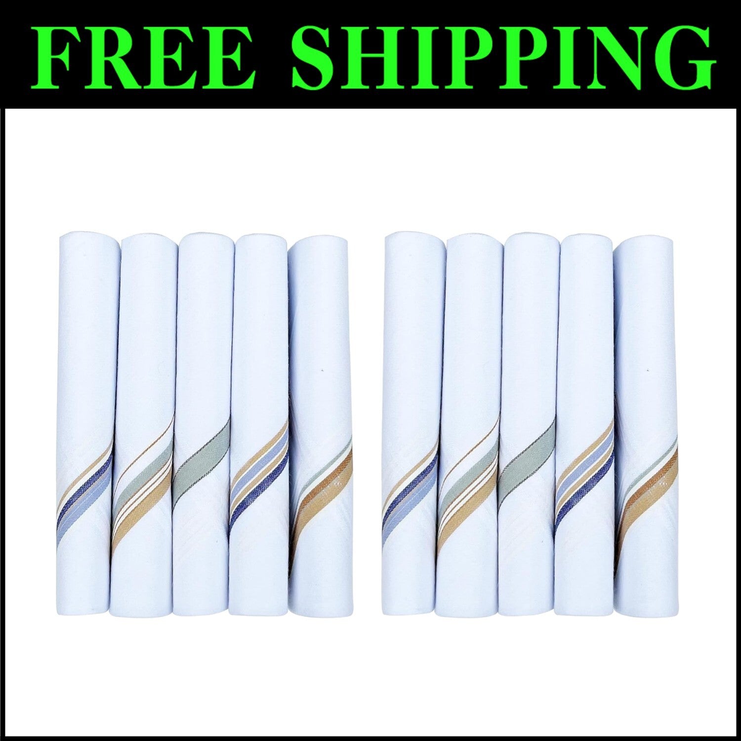 Classic 100% Cotton Handkerchiefs - Super Absorbent 46x46 cm, Machine Washable