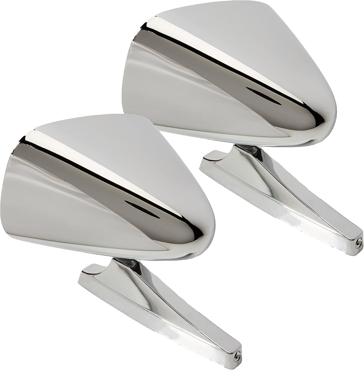 Flat Glass Dual Sport Mirrors Pack - Stylish Chrome Finish & Easy Installation