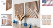 Load image into Gallery viewer, Versatile 2-Piece Mountain Wall Art with Oak Veneer Finish - Easy Install
