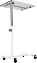 Load image into Gallery viewer, Height Adjustable Mobile Laptop Desk Cart - Ergonomic White Overbed Solution