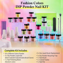 Load image into Gallery viewer, Gorgeous 31-Pc Neon Dip Powder Nail Kit: Long-Lasting Colors &amp; Essential Tools