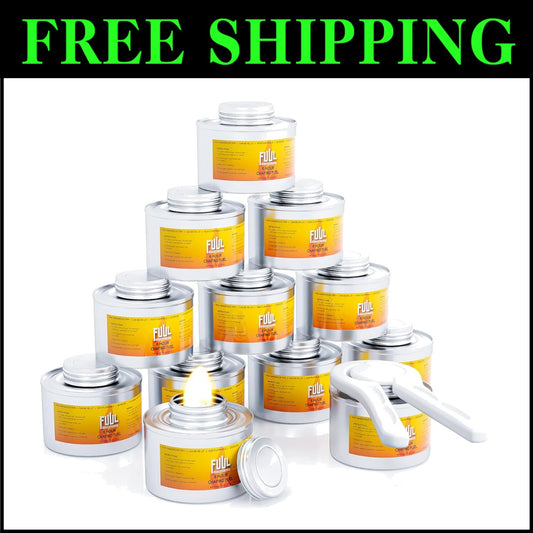 Premium 6-Hour Chafing Fuel 2-Pack Cans for Events | Wick Set with Opener