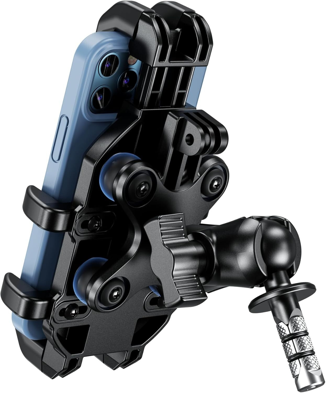 Sturdy Motorcycle Cellphone Holder with Anti-Shake Design & Vibration Dampener