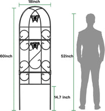Load image into Gallery viewer, Durable 60" x 18" Butterfly Design Garden Trellis for Climbing Roses &amp; Vines