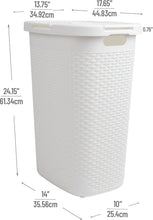 Load image into Gallery viewer, 60L Lightweight Wicker-Style Laundry Hamper with Hinged Lid - Stylish Storage