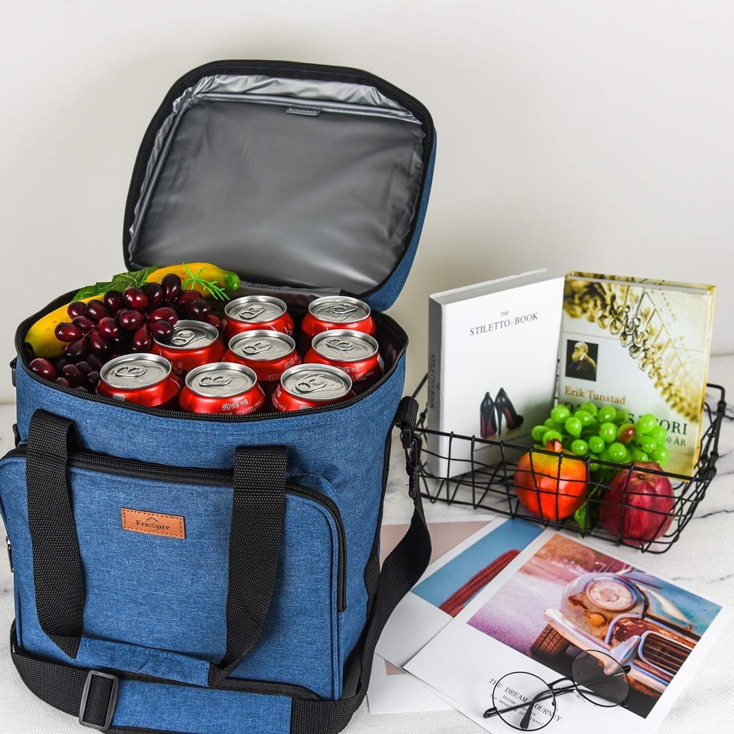 Durable Grey Wine Bag for 6 Bottles with Thermal Protection & Organizer