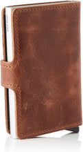 Load image into Gallery viewer, Chic Black Vintage Women's Card Case with Bill Compartment - Lightweight Design