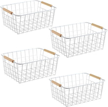 Load image into Gallery viewer, Durable New-White Wire Baskets with Handles - Perfect for Pantry and Closet