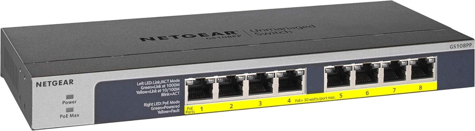 Versatile 8-Port Ethernet PoE Switch with Lifetime Protection - Silent Operation