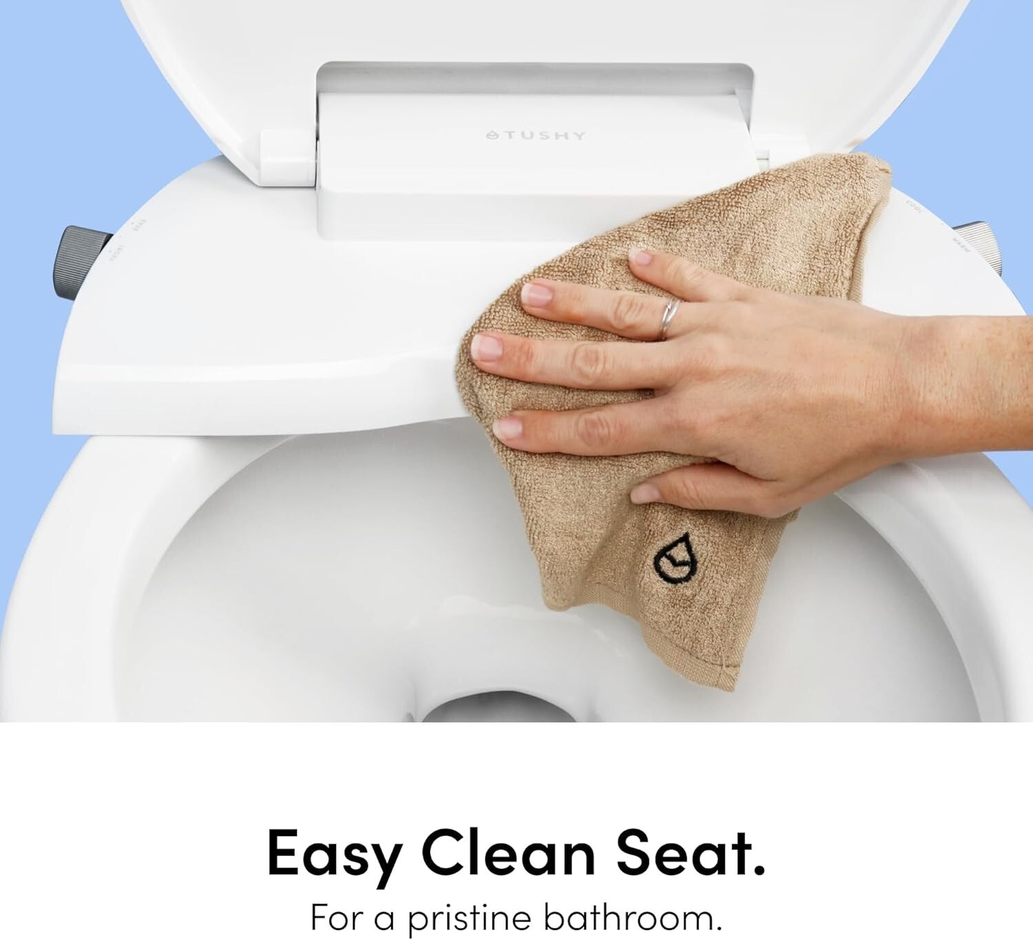 Elegant Non-Electric Bidet Seat with Self-Cleaning Nozzles – White/Bamboo