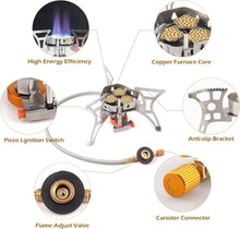 Load image into Gallery viewer, Lightweight 6800W Backpacking Gas Stove - Ideal for Outdoor Cooking Adventures