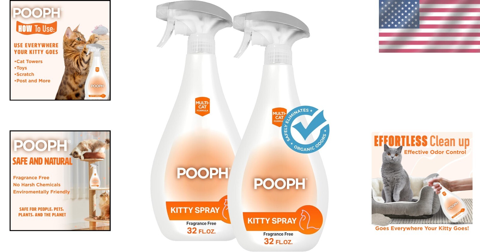 Effective 32oz Kitty Spray - Instant Odor Dismantling for Fresh Home Comfort