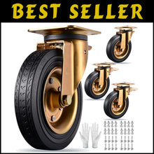 Load image into Gallery viewer, Premium 8-Inch Swivel Casters - Locking Heavy Load Wheels for Carts &amp; Furniture