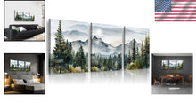 Load image into Gallery viewer, Set of 3 Framed Canvas Art Prints - Abstract Mountain Landscapes for Walls