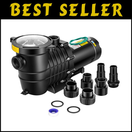 Reliable 2.0HP Stainless Steel Pool Pump with 3 Connector Options, Self-Priming